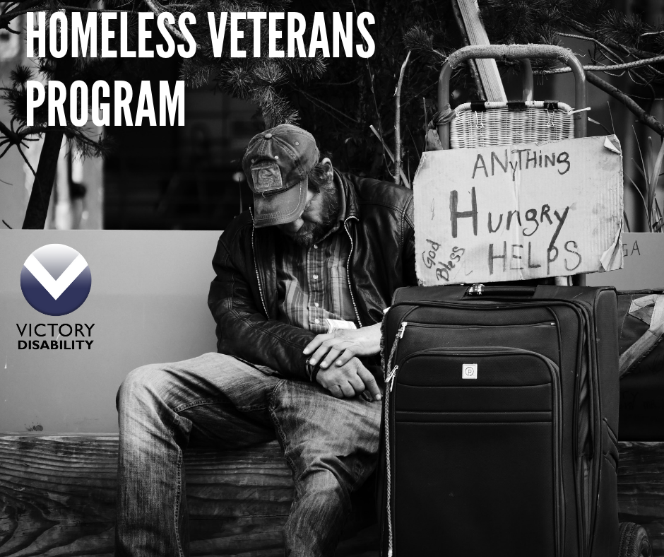 Picture of homeless veteran on bench